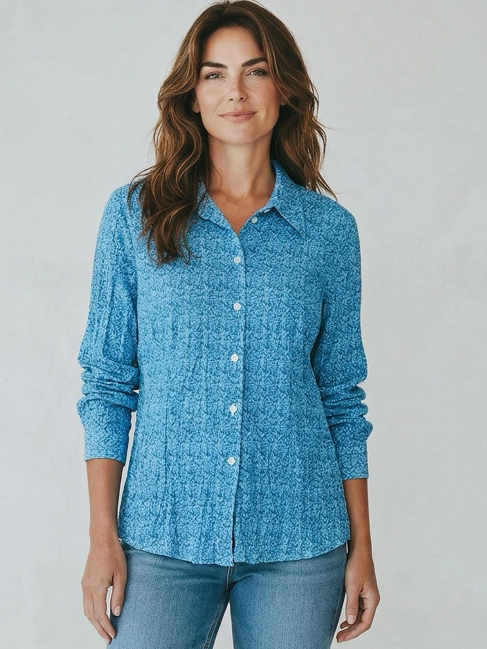liz & co. Blue Button-Down Shirt - Picture 2 of 6